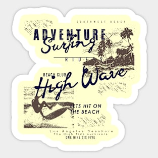 Adventure Surfing High Wave summer beach Sticker